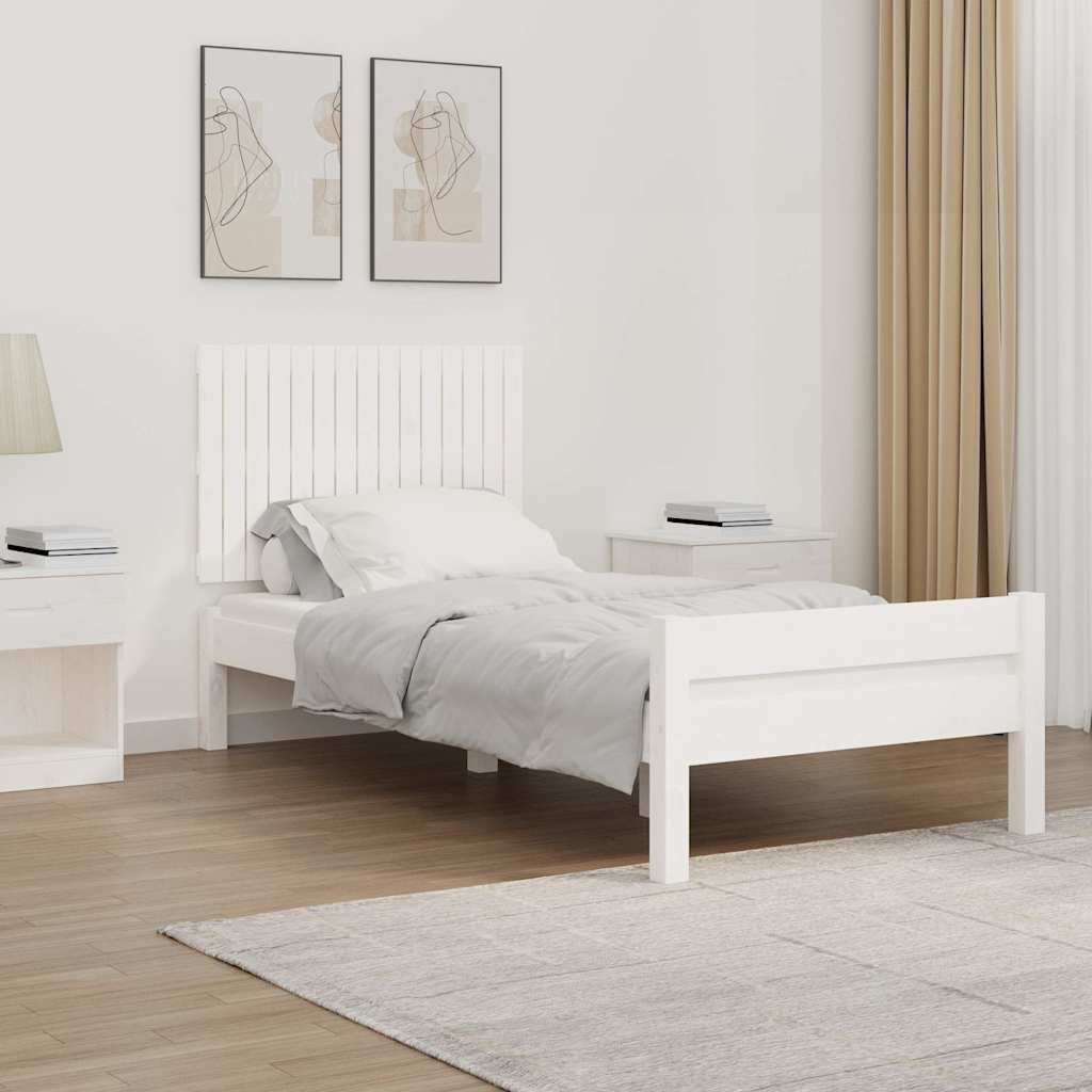 sengegavl 95,5x3x60 cm massivt fyrretræ hvid