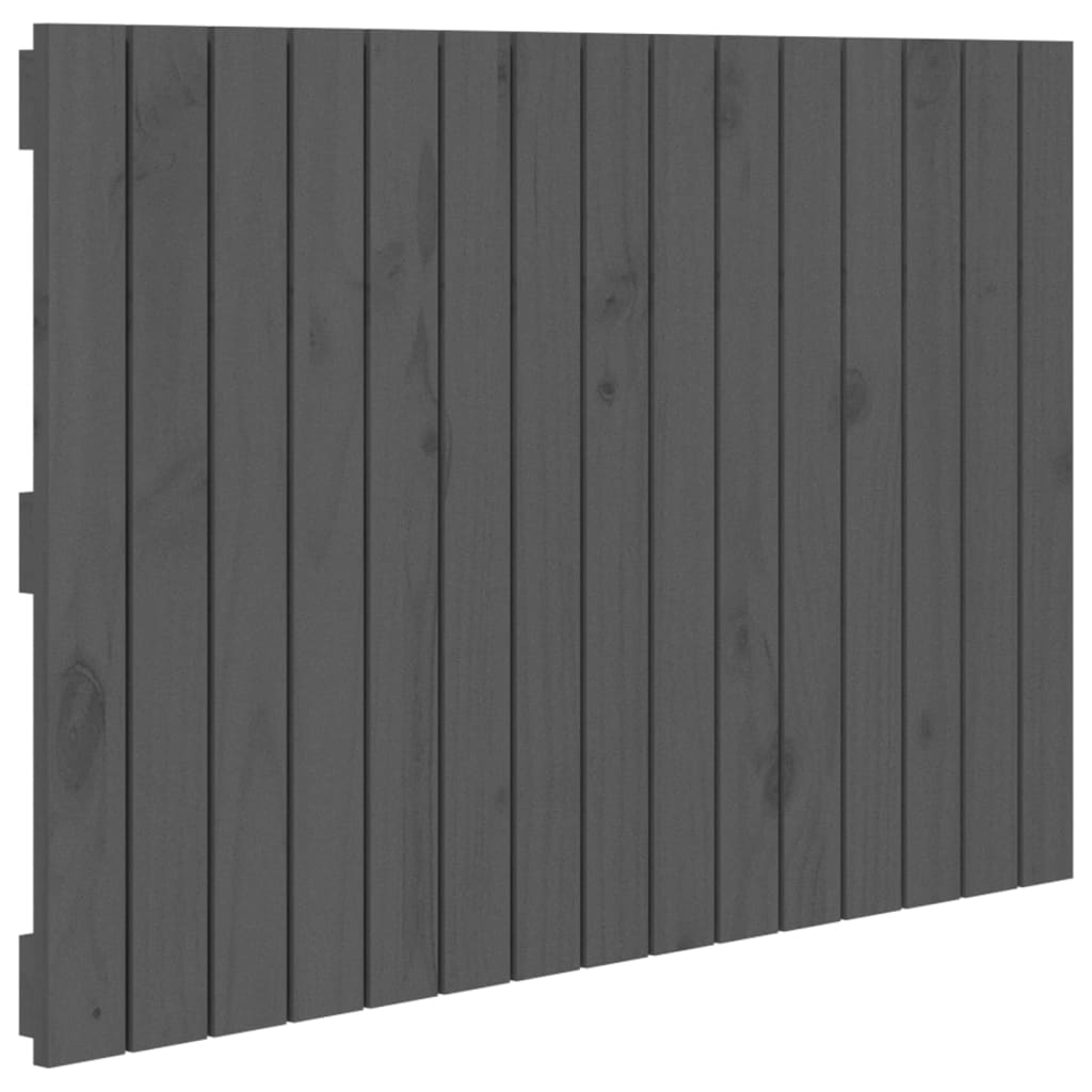 sengegavl 95,5x3x60 cm massivt fyrretræ grå