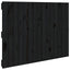sengegavl 95,5x3x60 cm massivt fyrretræ sort