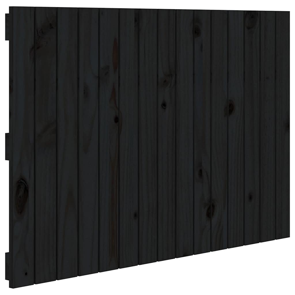 sengegavl 95,5x3x60 cm massivt fyrretræ sort