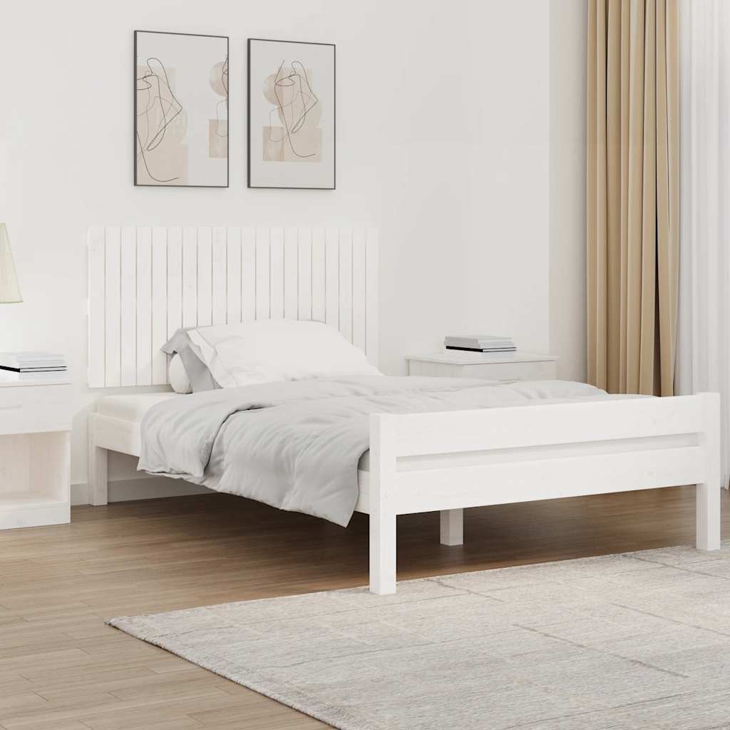 sengegavl 127,5x3x60 cm massivt fyrretræ hvid