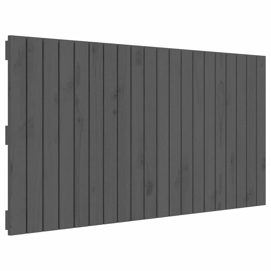 sengegavl 127,5x3x60 cm massivt fyrretræ grå