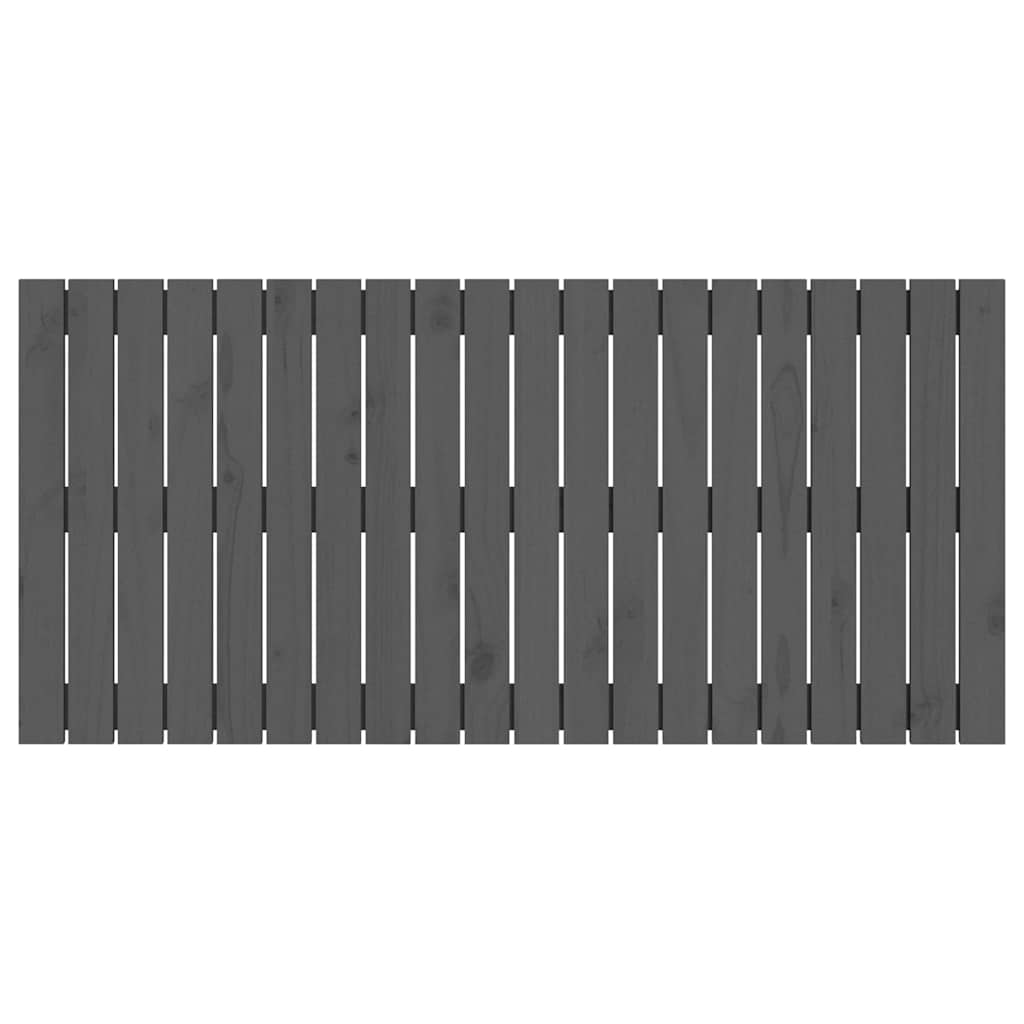 sengegavl 127,5x3x60 cm massivt fyrretræ grå