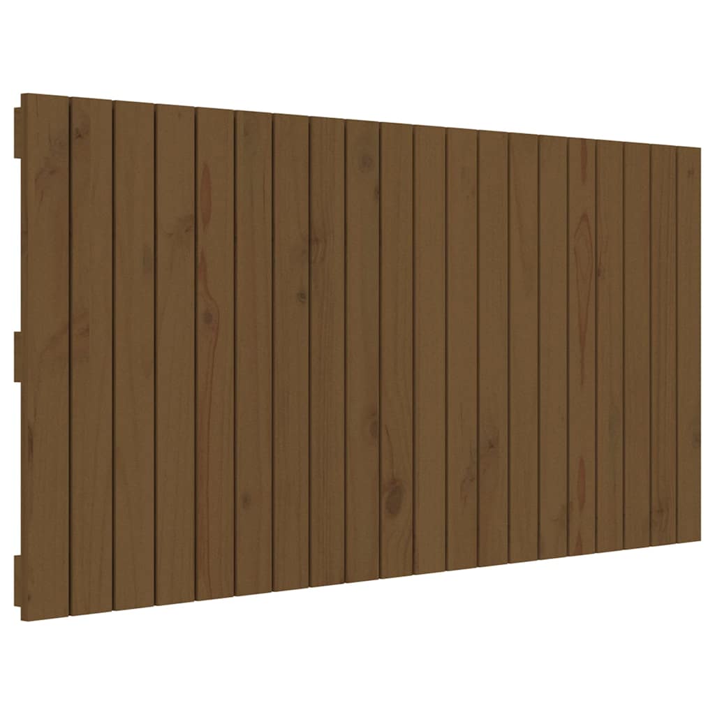 sengegavl 127,5x3x60 cm massivt fyrretræ gyldenbrun