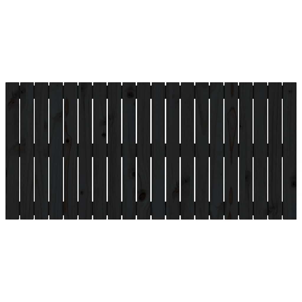 sengegavl 127,5x3x60 cm massivt fyrretræ sort