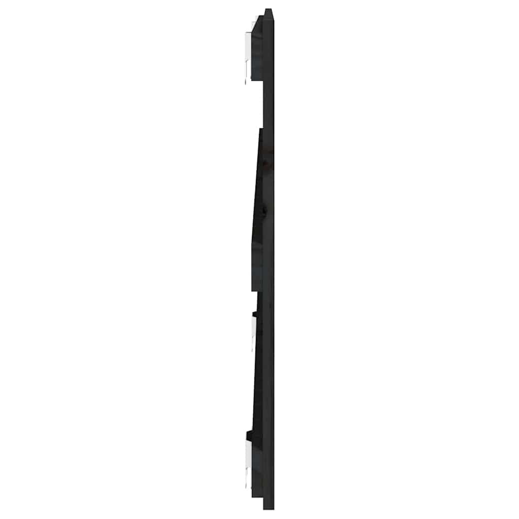 sengegavl 127,5x3x60 cm massivt fyrretræ sort