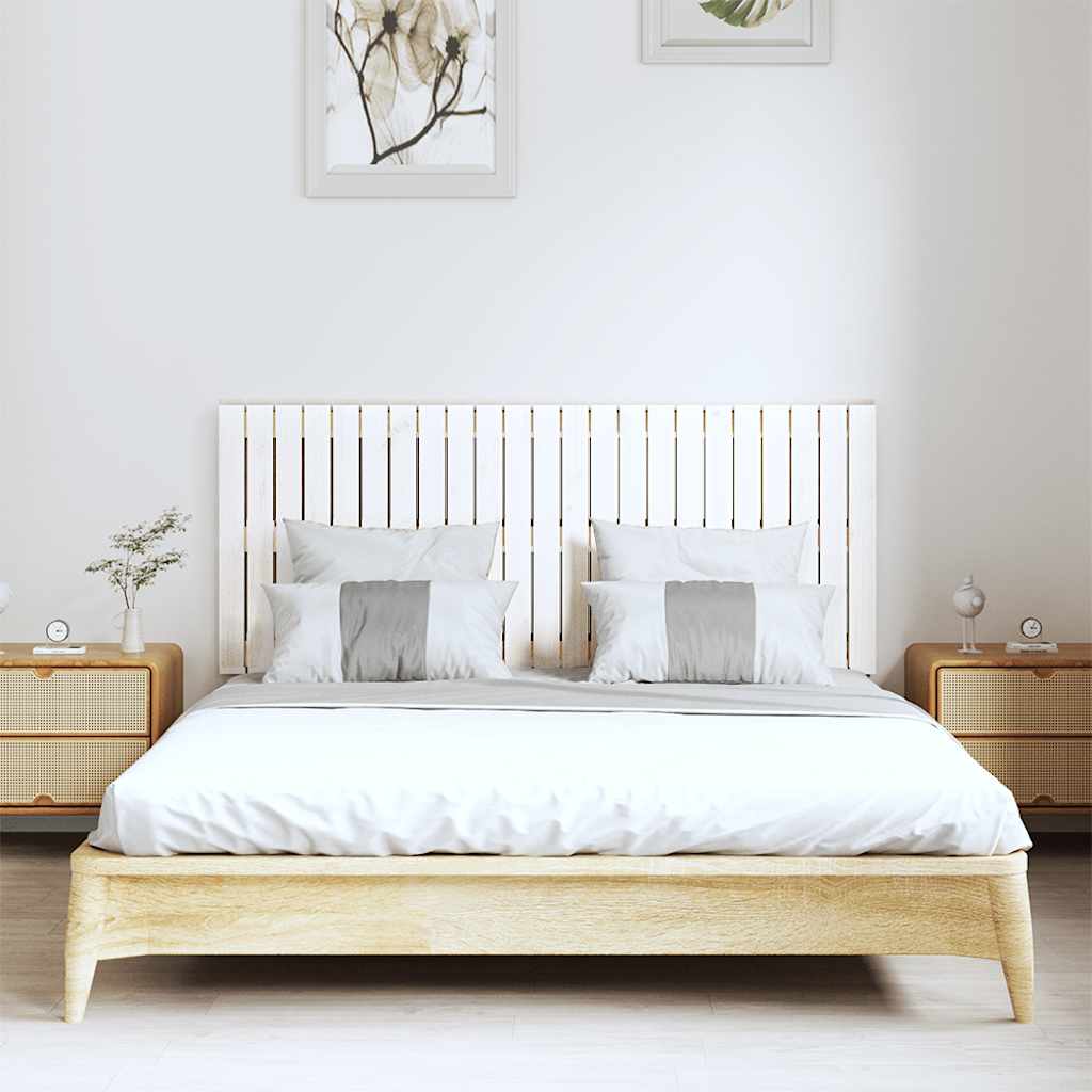 sengegavl 147x3x60 cm massivt fyrretræ hvid