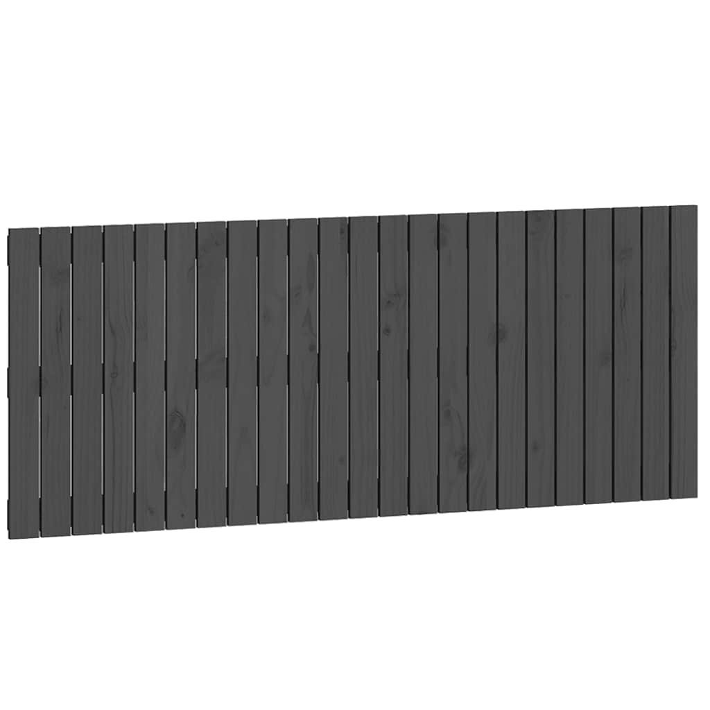 sengegavl 147x3x60 cm massivt fyrretræ grå