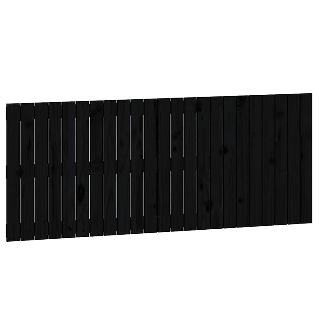 sengegavl 147x3x60 cm massivt fyrretræ sort
