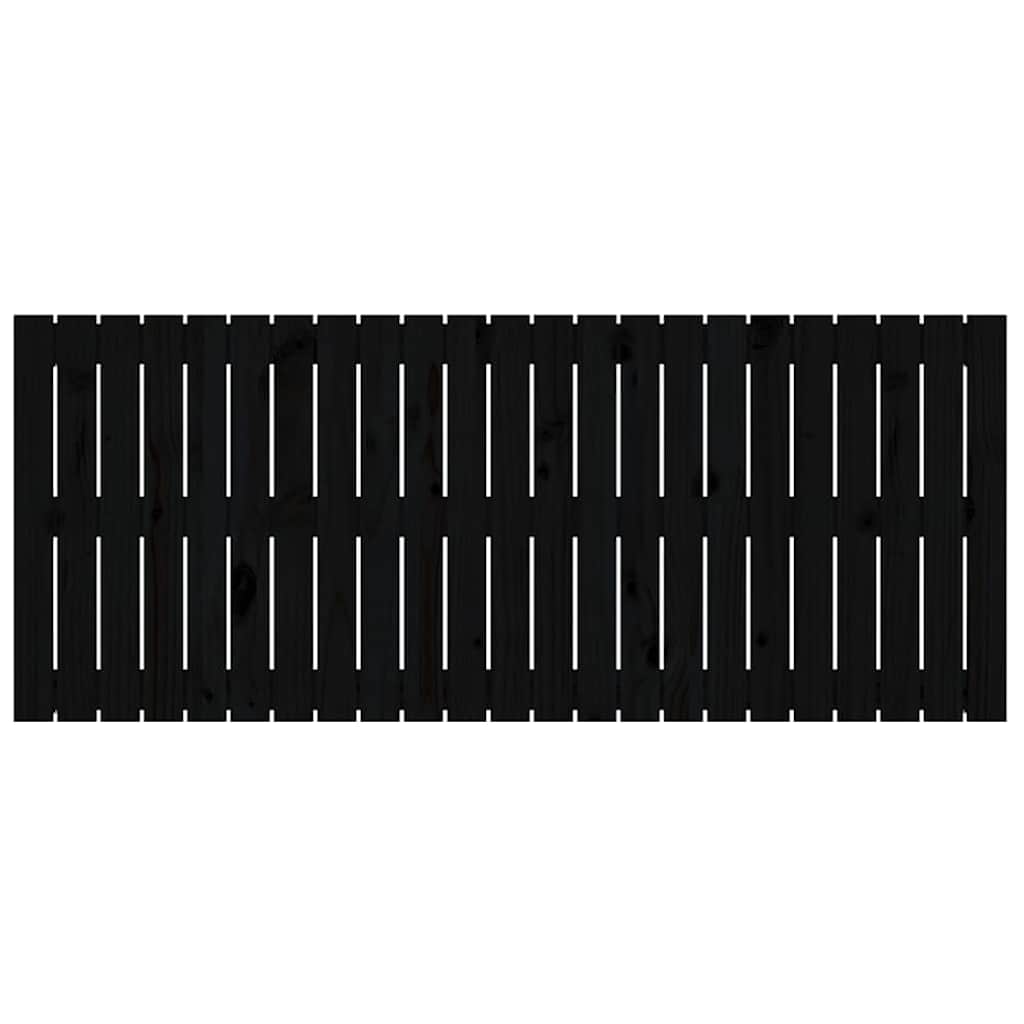 sengegavl 147x3x60 cm massivt fyrretræ sort