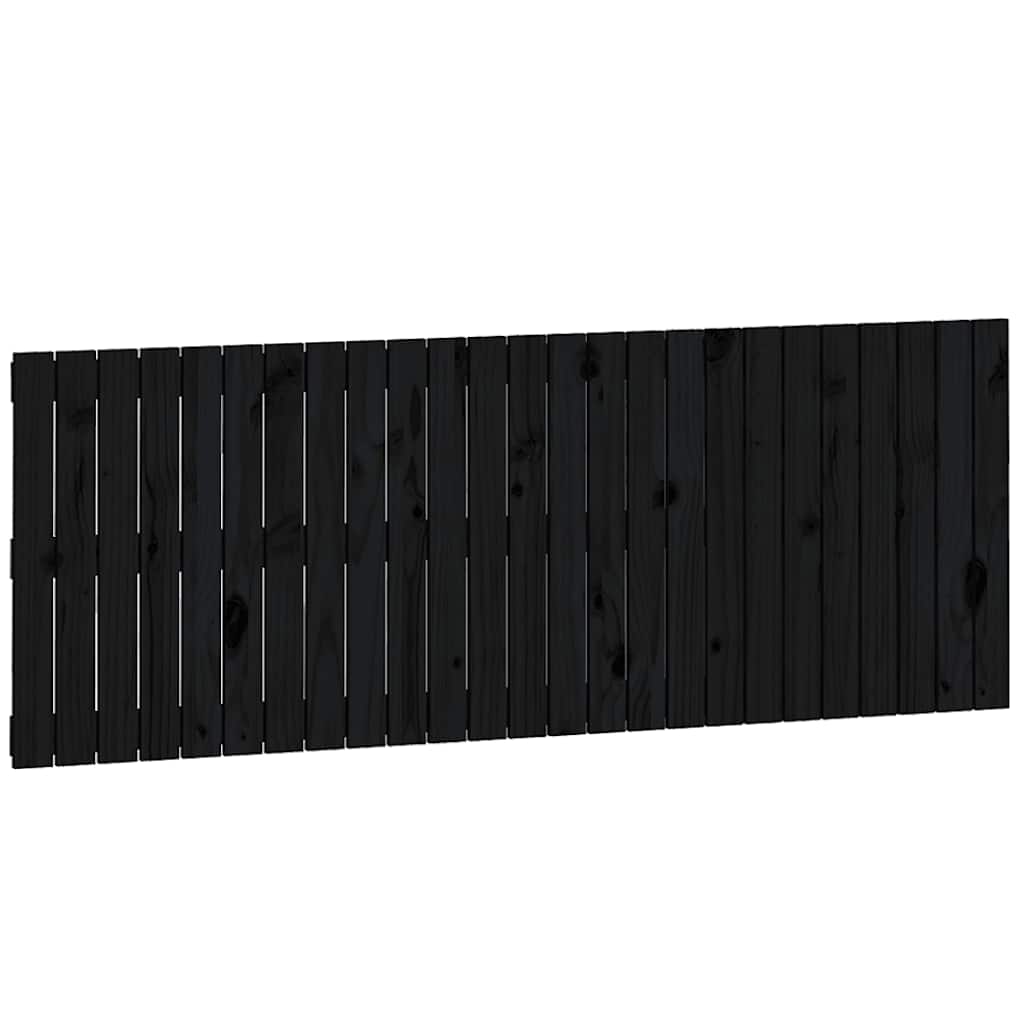 sengegavl 159,5x3x60 cm massivt fyrretræ sort