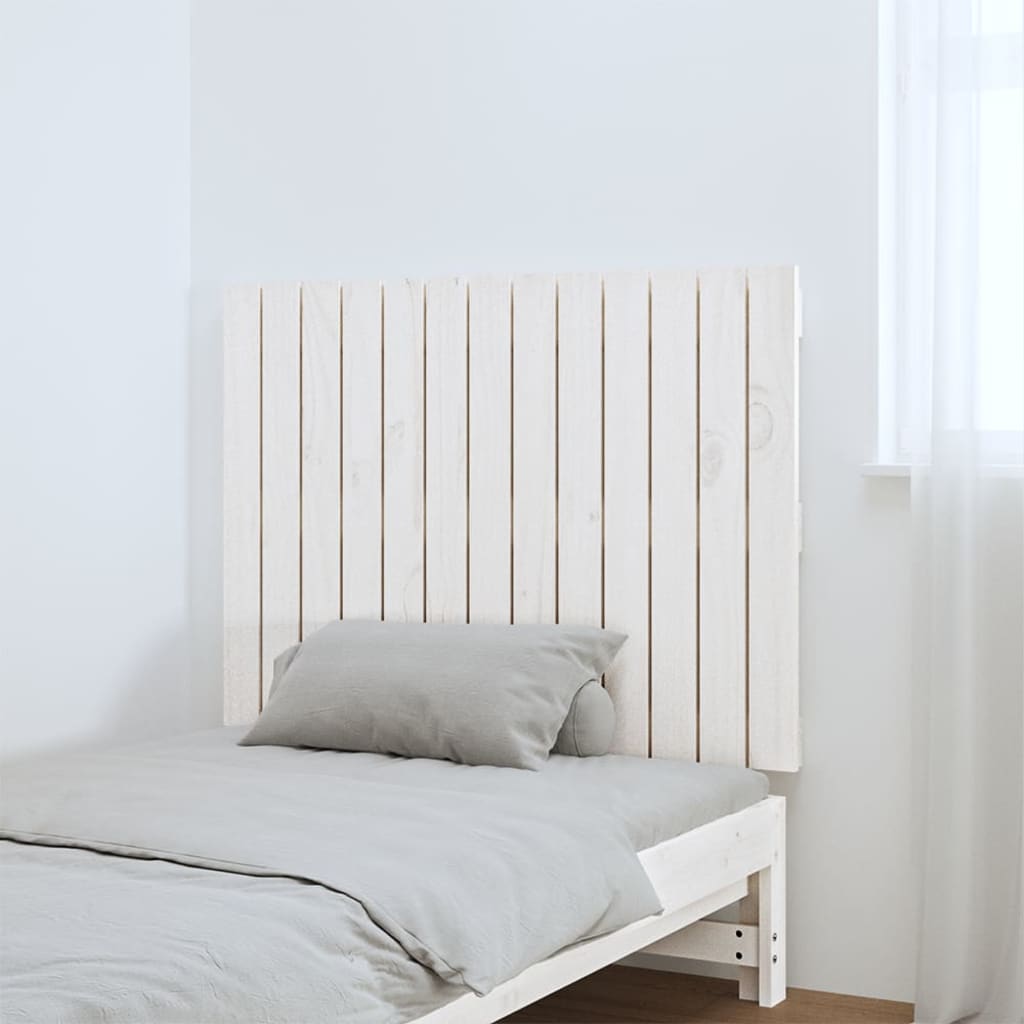 sengegavl 82,5x3x60 cm massivt fyrretræ hvid