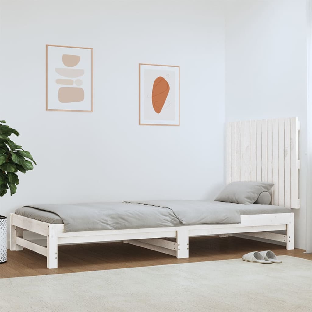 sengegavl 82,5x3x60 cm massivt fyrretræ hvid