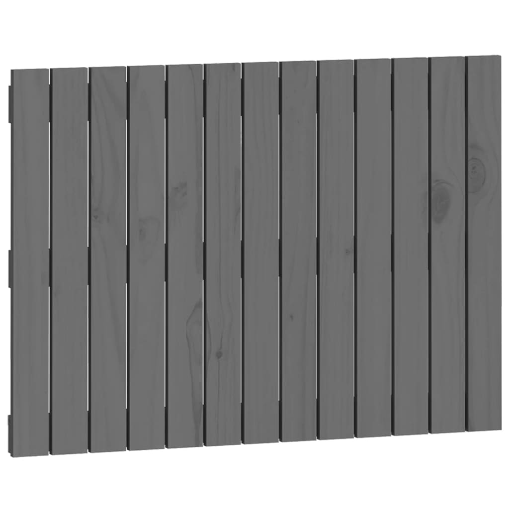 sengegavl 82,5x3x60 cm massivt fyrretræ grå
