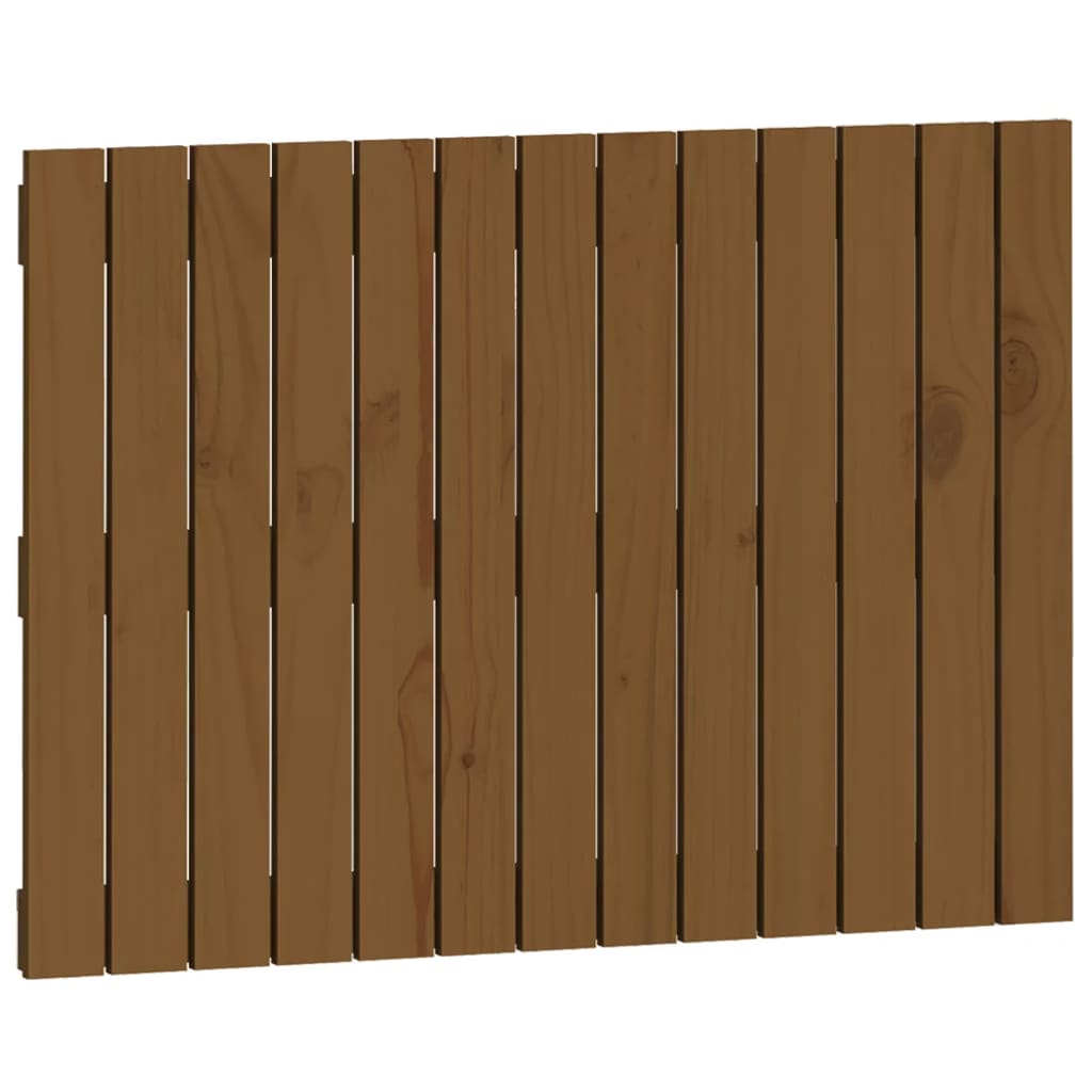 sengegavl 82,5x3x60 cm massivt fyrretræ gyldenbrun