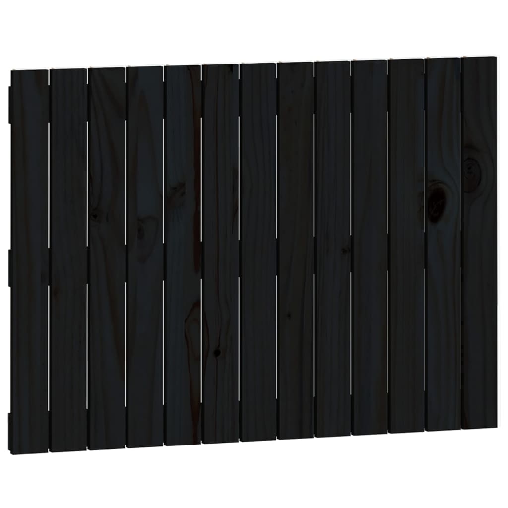 sengegavl 82,5x3x60 cm massivt fyrretræ sort