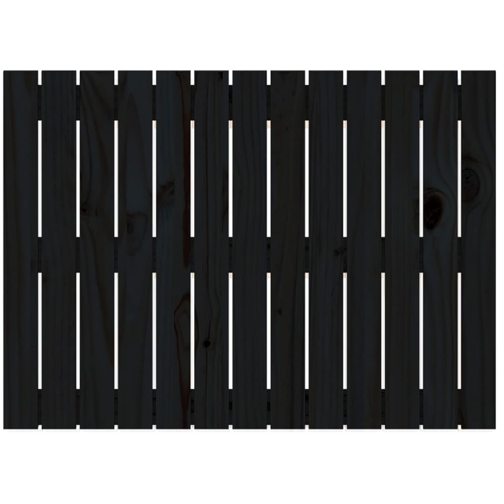 sengegavl 82,5x3x60 cm massivt fyrretræ sort