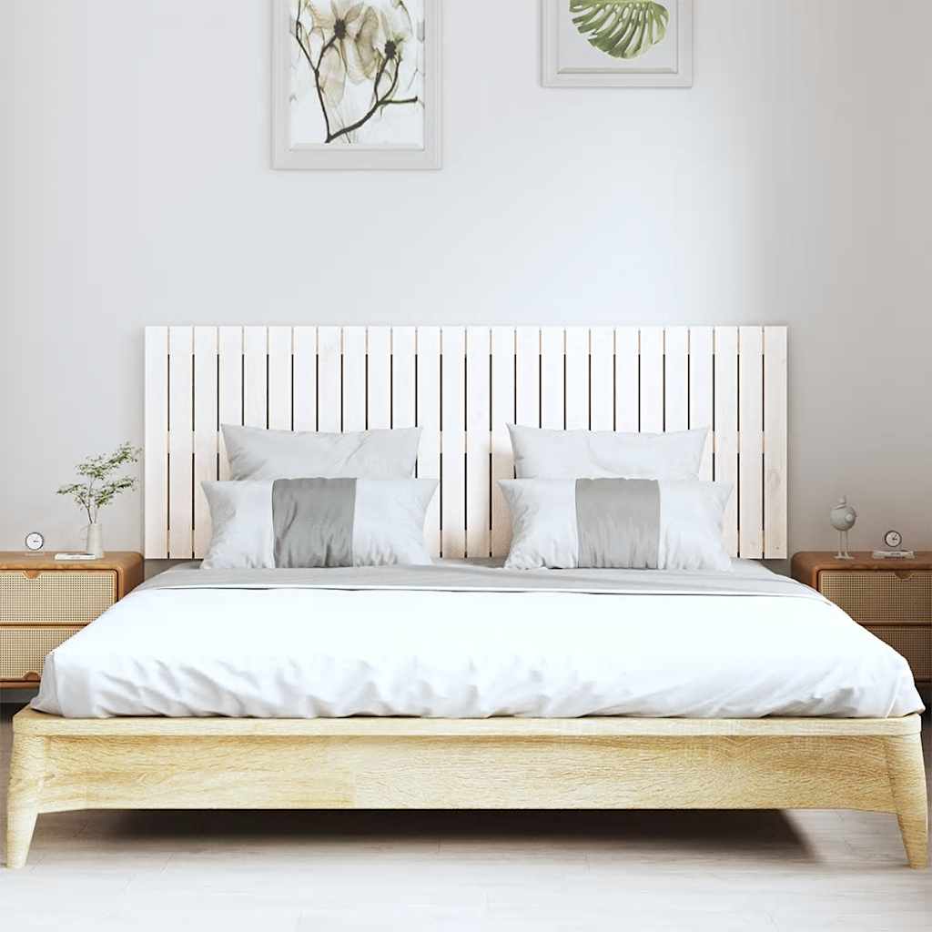 sengegavl 166x3x60 cm massivt fyrretræ hvid
