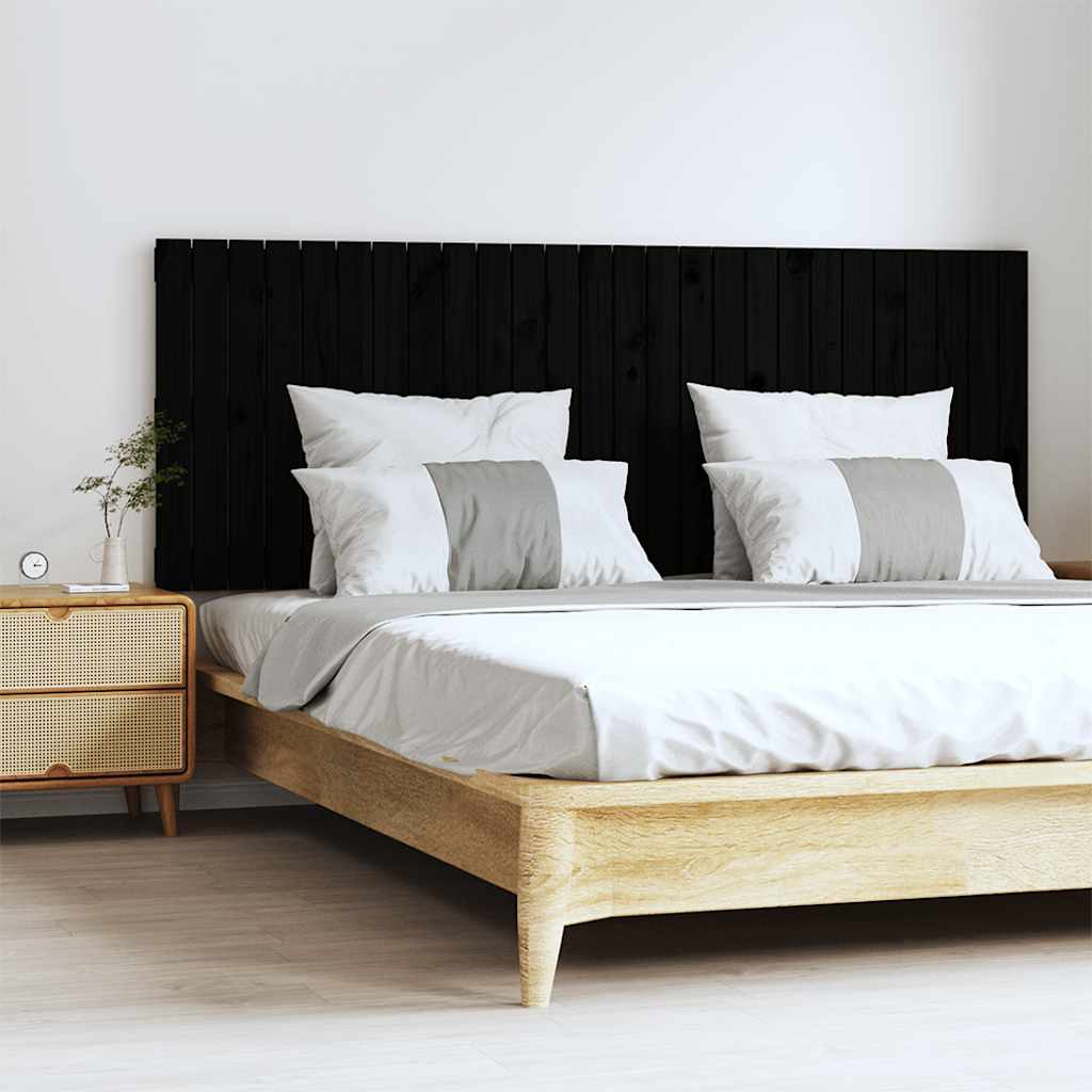 sengegavl 166x3x60 cm massivt fyrretræ sort