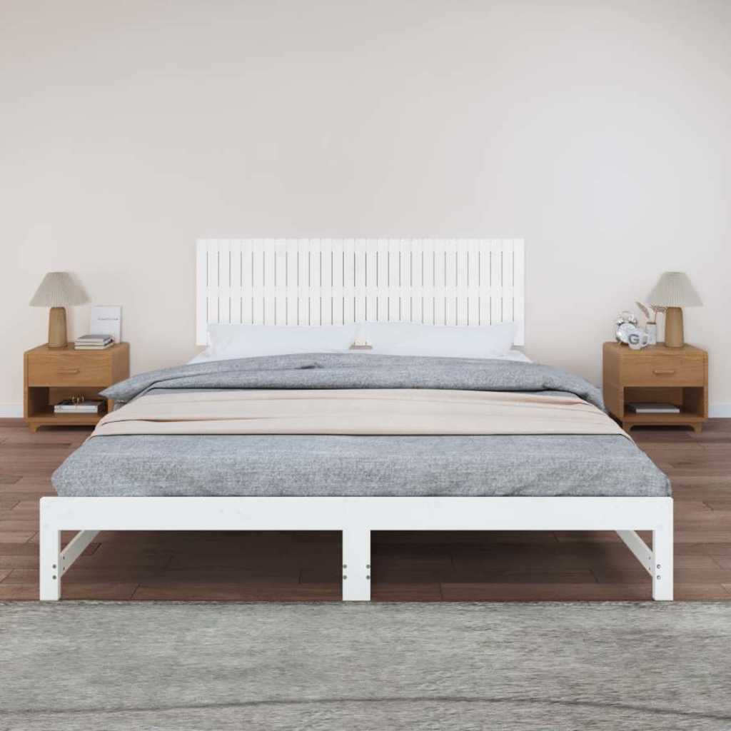 sengegavl 185x3x60 cm massivt fyrretræ hvid