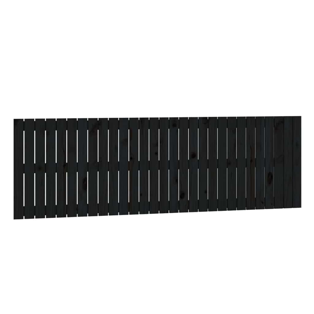 sengegavl 185x3x60 cm massivt fyrretræ sort
