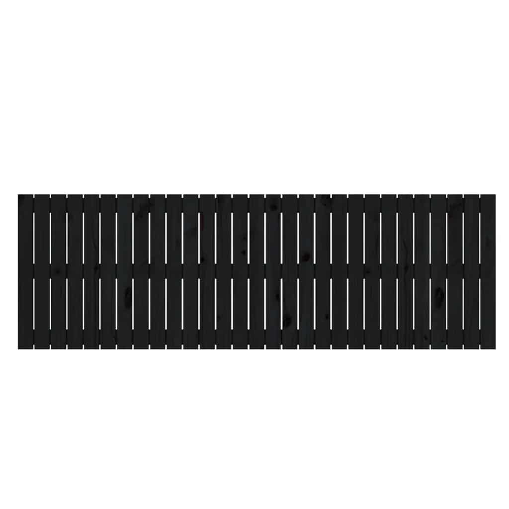 sengegavl 185x3x60 cm massivt fyrretræ sort