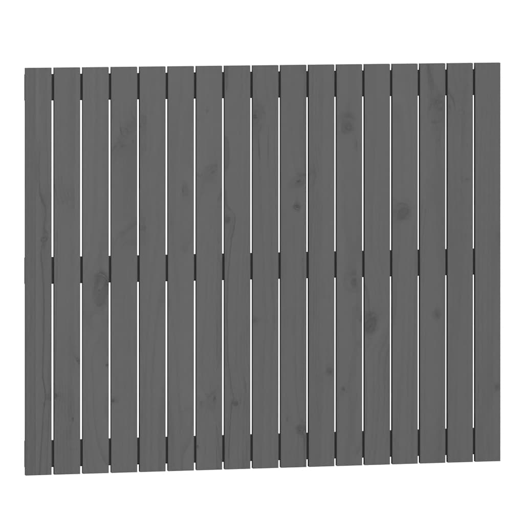 sengegavl 108x3x90 cm massivt fyrretræ grå