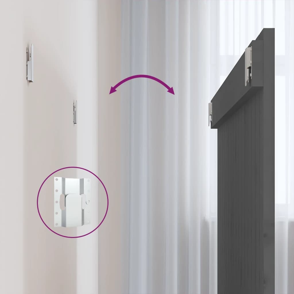sengegavl 108x3x90 cm massivt fyrretræ grå