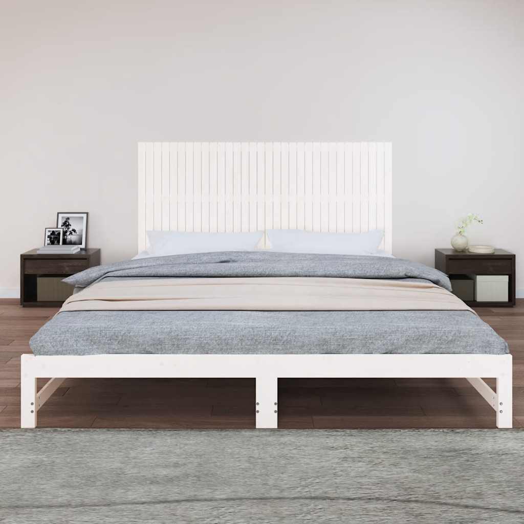 sengegavl 204x3x90 cm massivt fyrretræ hvid