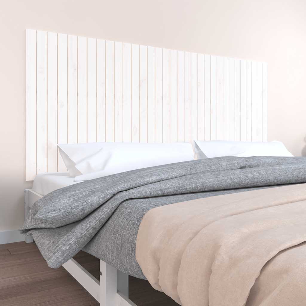 sengegavl 204x3x90 cm massivt fyrretræ hvid