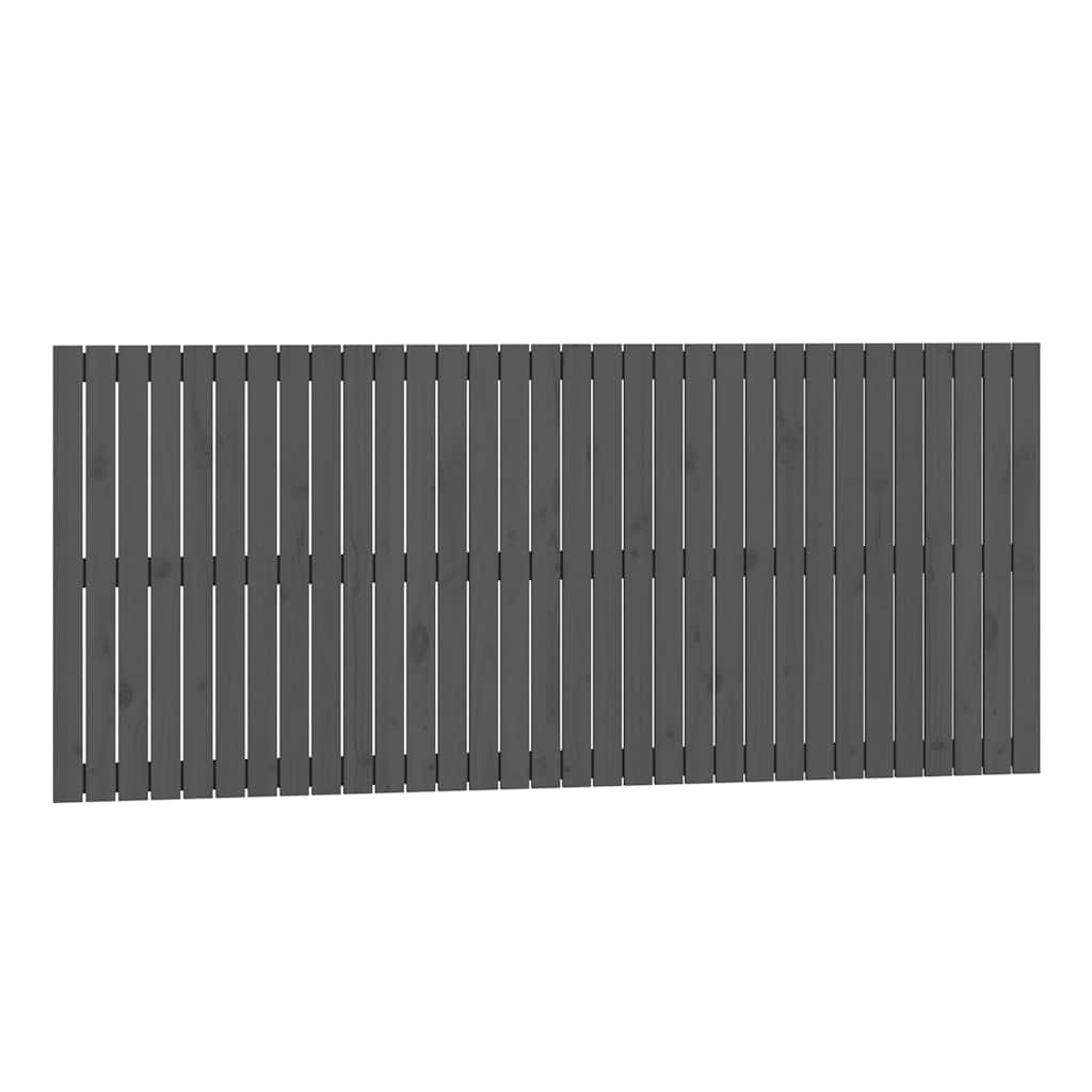 sengegavl 204x3x90 cm massivt fyrretræ grå