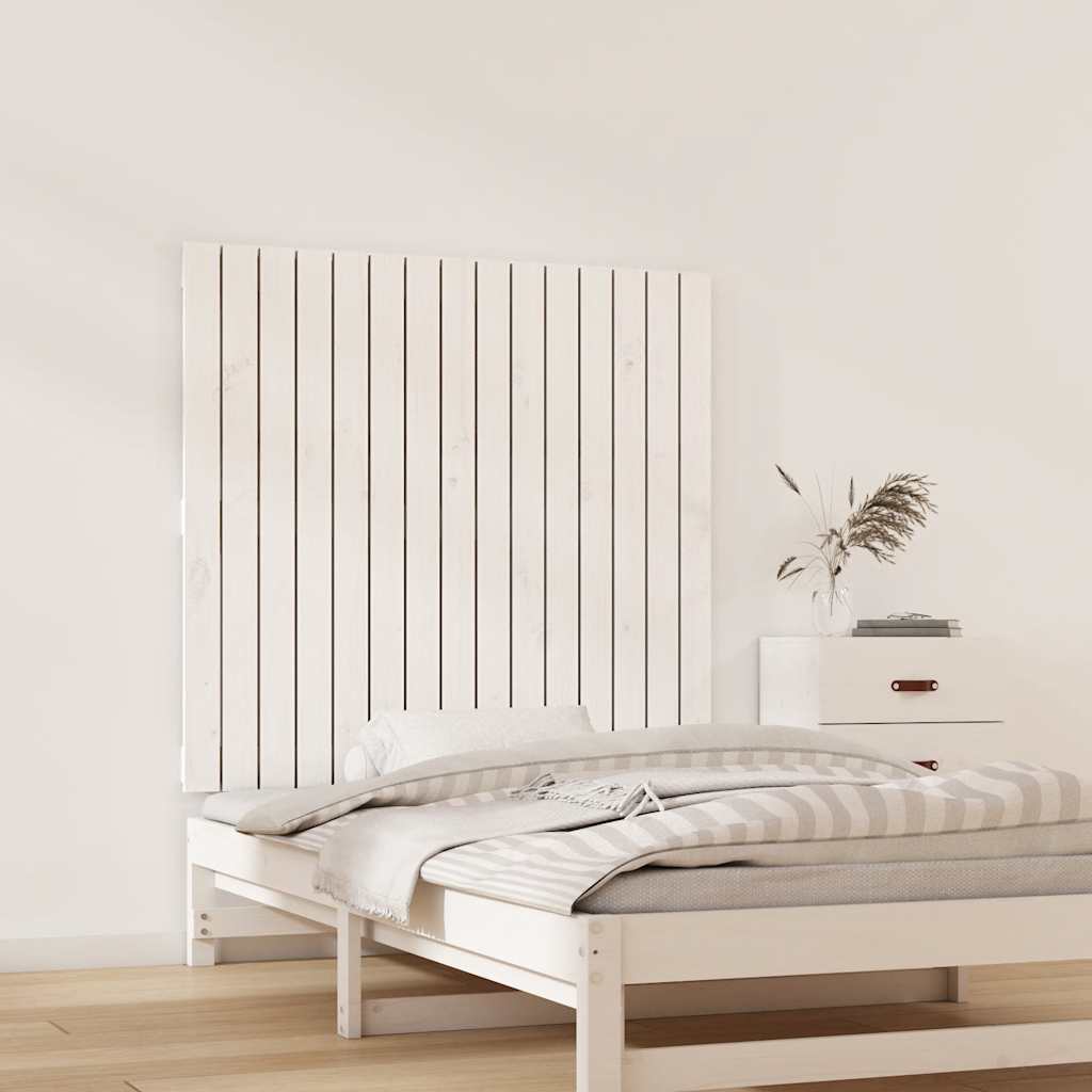 sengegavl 95,5x3x90 cm massivt fyrretræ hvid