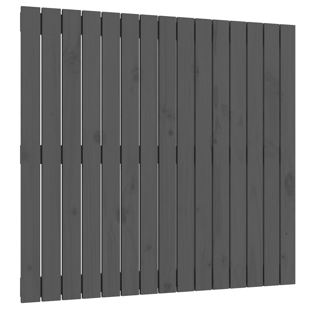 sengegavl 95,5x3x90 cm massivt fyrretræ grå