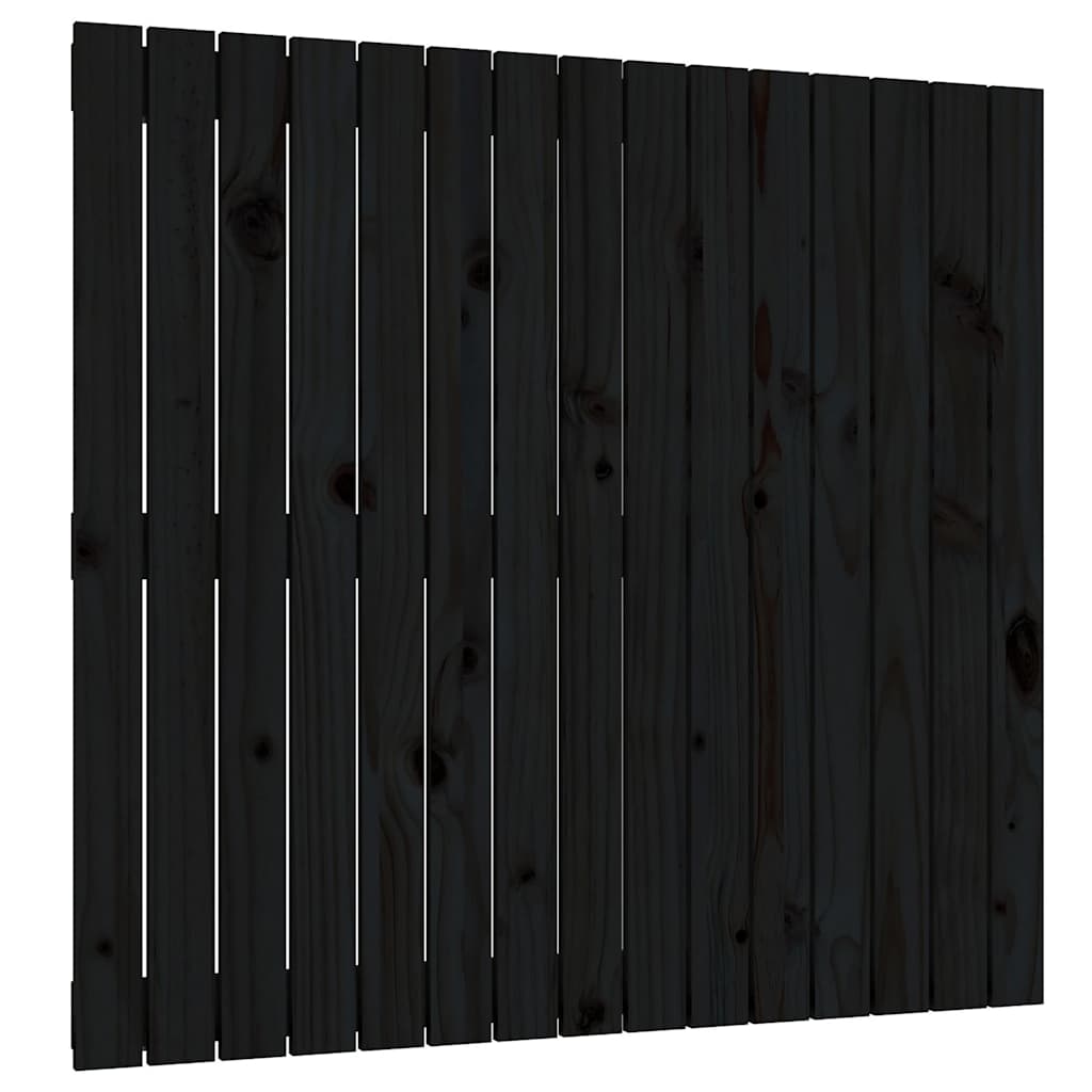 sengegavl 95,5x3x90 cm massivt fyrretræ sort