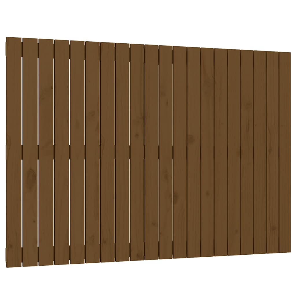 sengegavl 127,5x3x90 cm massivt fyrretræ gyldenbrun