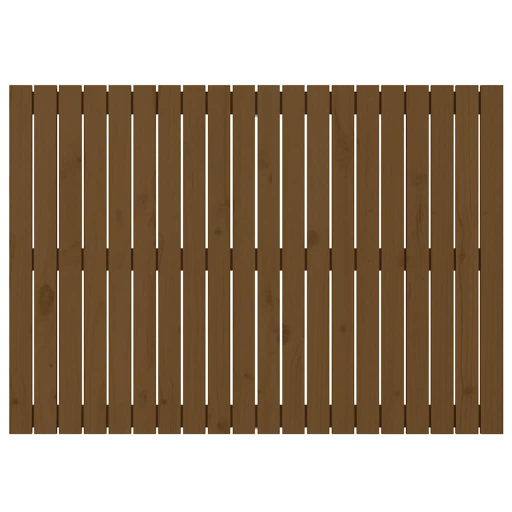 sengegavl 127,5x3x90 cm massivt fyrretræ gyldenbrun