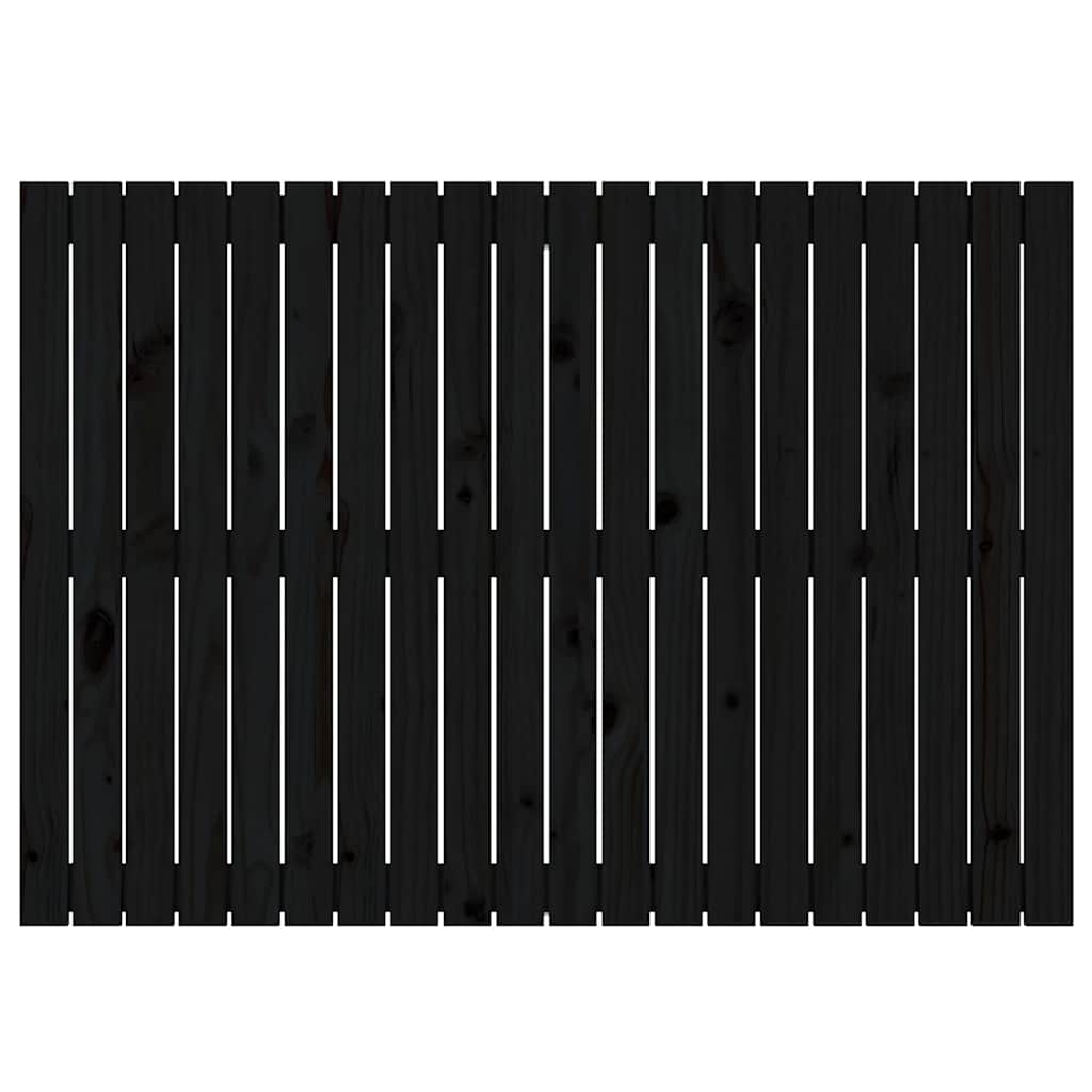 sengegavl 127,5x3x90 cm massivt fyrretræ sort