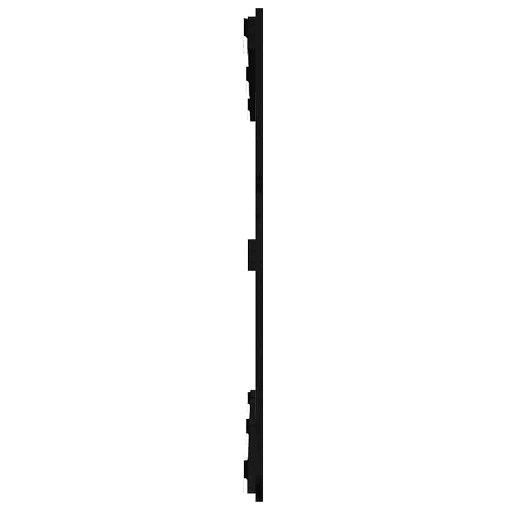 sengegavl 127,5x3x90 cm massivt fyrretræ sort