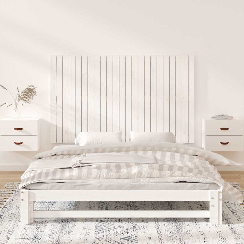 sengegavl 147x3x90 cm massivt fyrretræ hvid