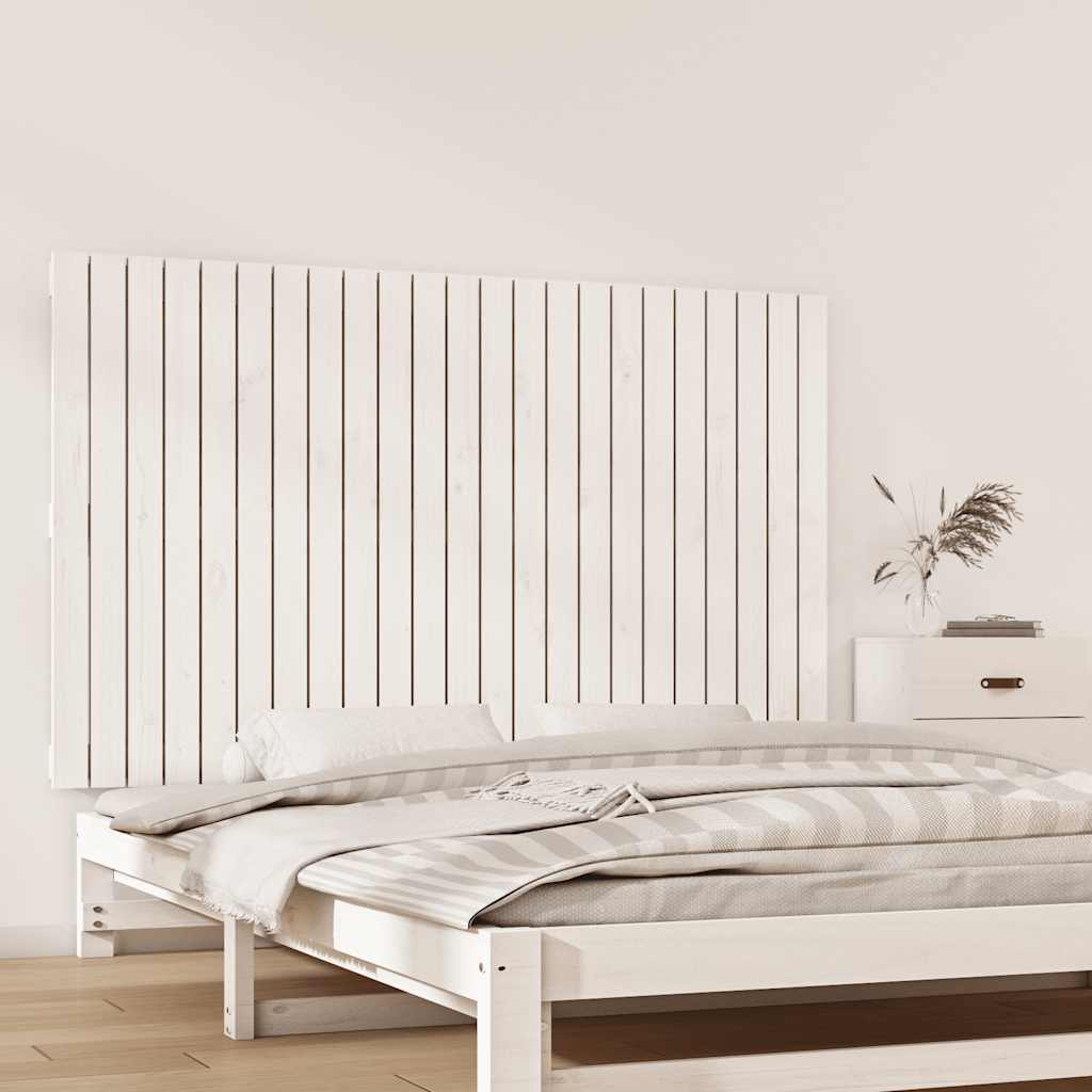 sengegavl 147x3x90 cm massivt fyrretræ hvid