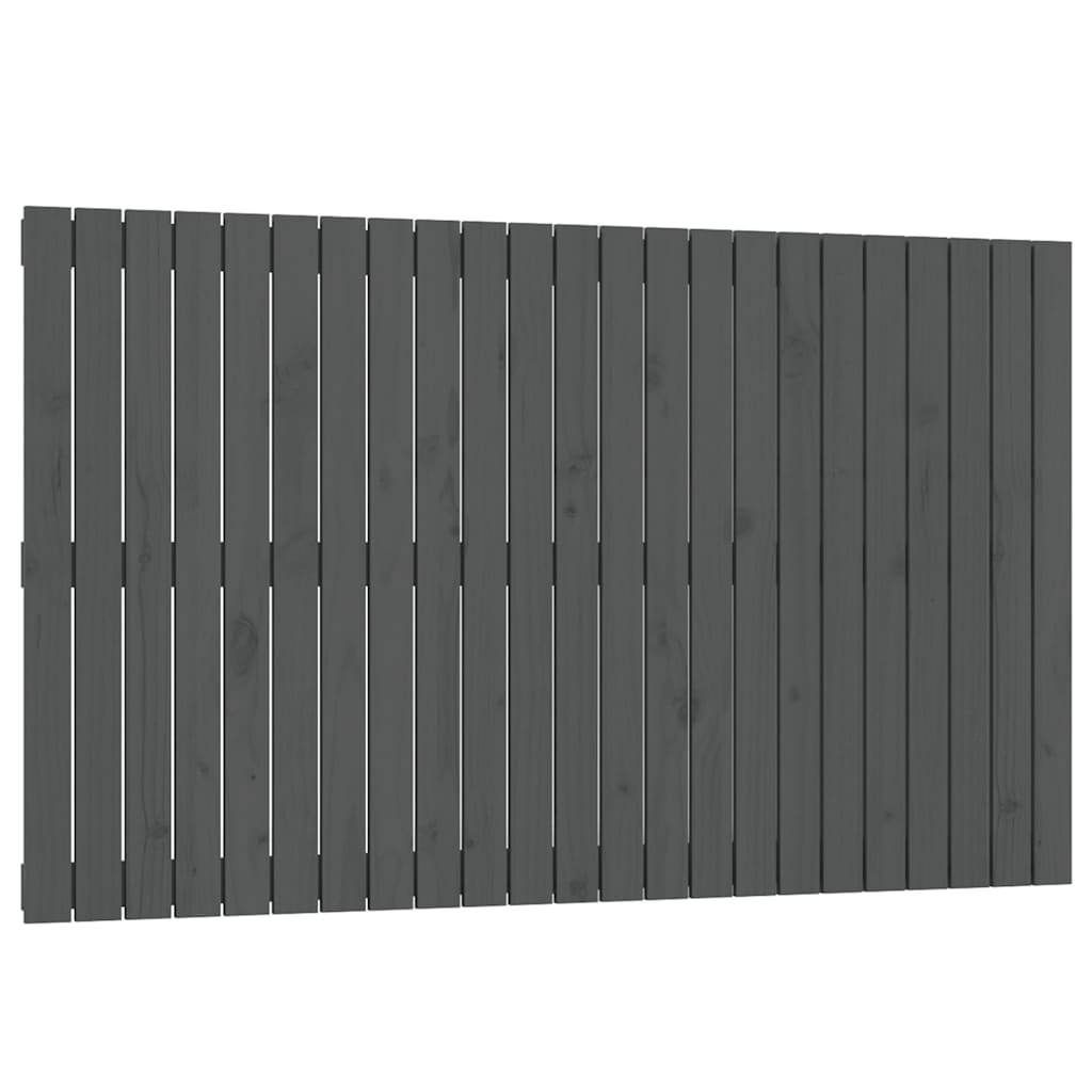 sengegavl 147x3x90 cm massivt fyrretræ grå