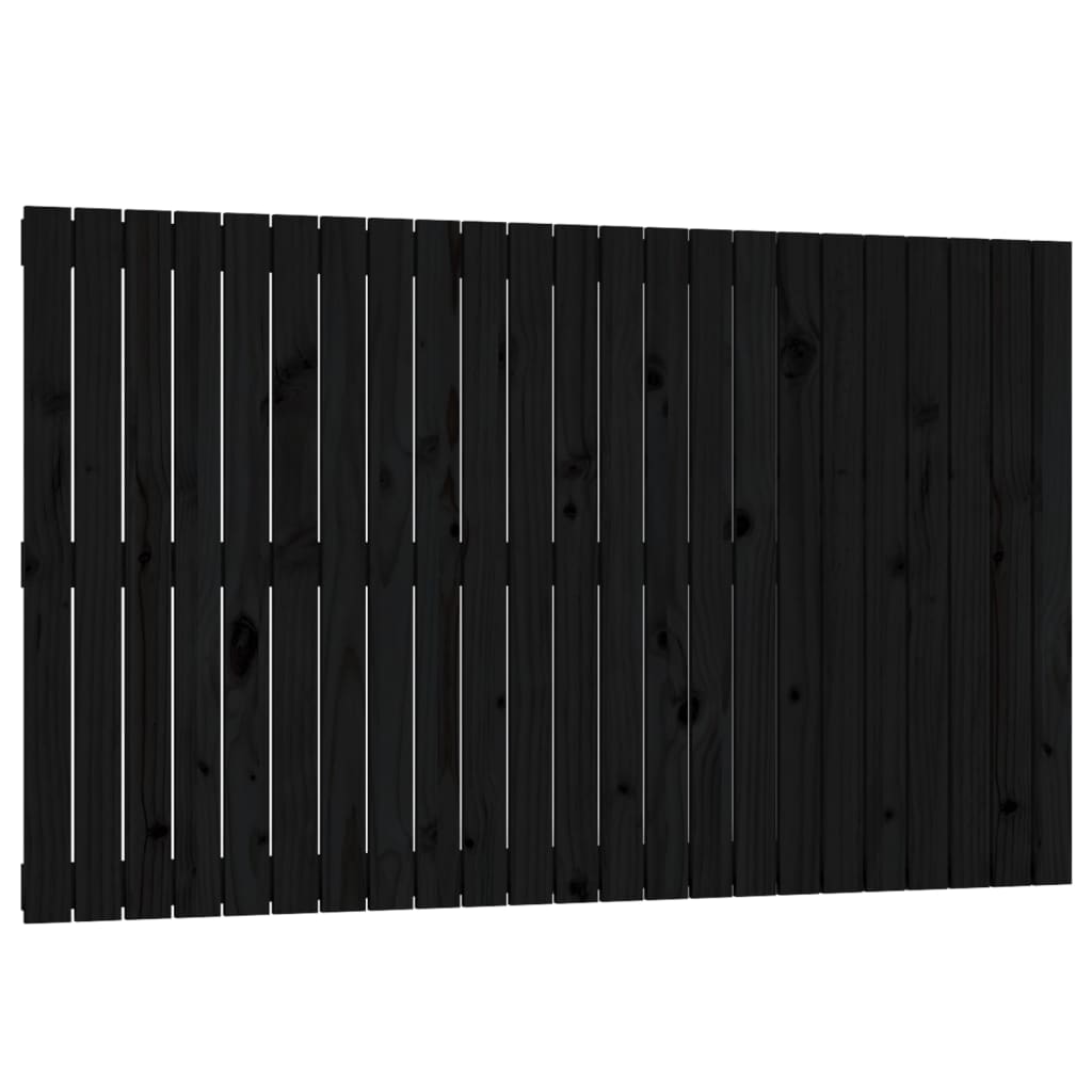 sengegavl 147x3x90 cm massivt fyrretræ sort