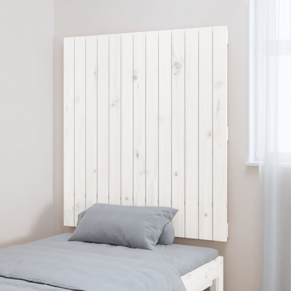 sengegavl 82,5x3x90 cm massivt fyrretræ hvid