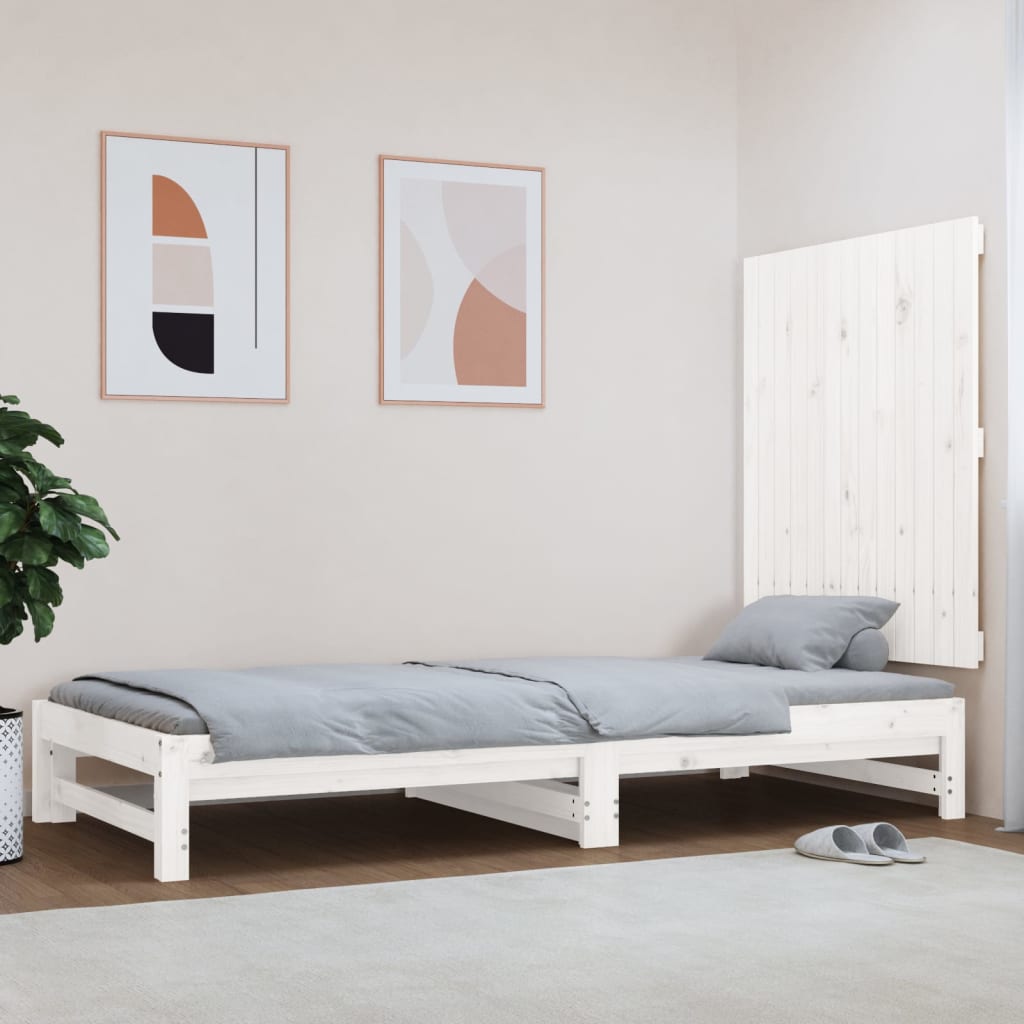 sengegavl 82,5x3x90 cm massivt fyrretræ hvid