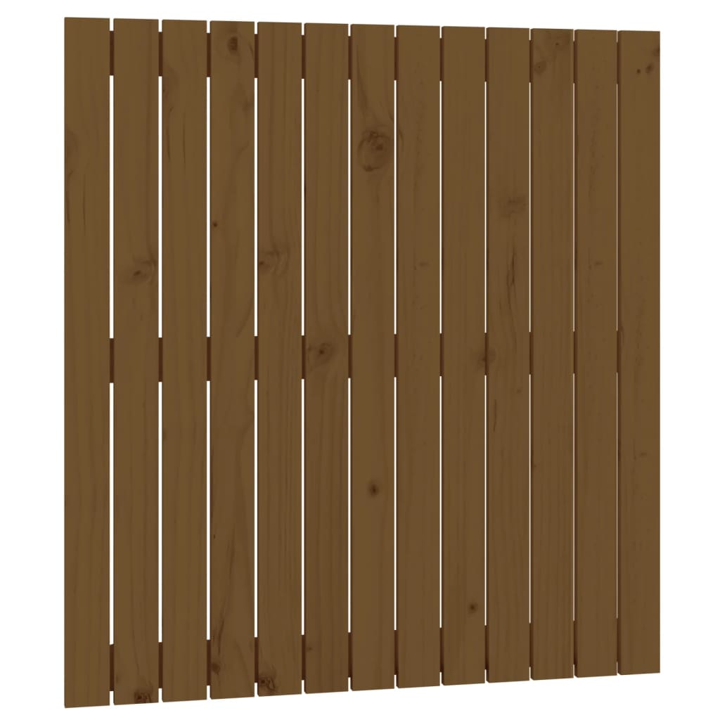 sengegavl 82,5x3x90 cm massivt fyrretræ gyldenbrun
