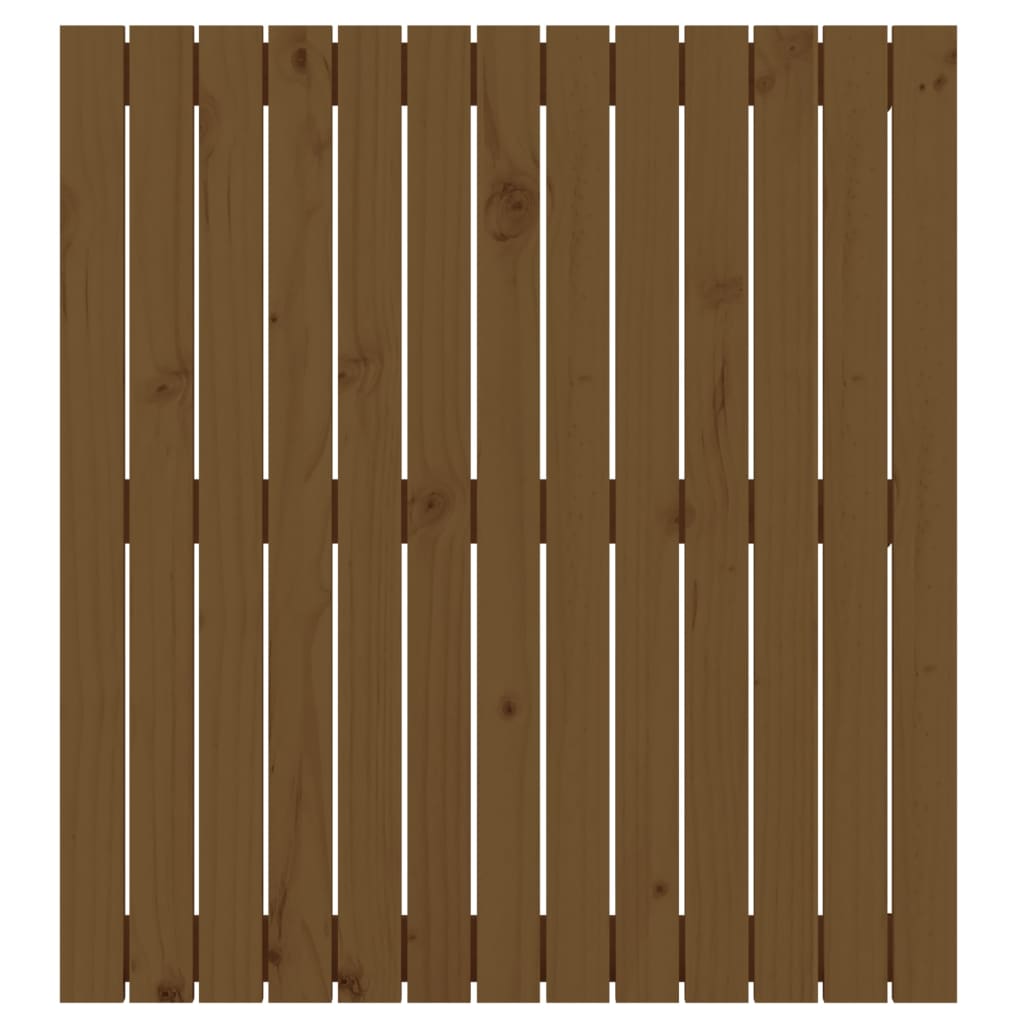 sengegavl 82,5x3x90 cm massivt fyrretræ gyldenbrun