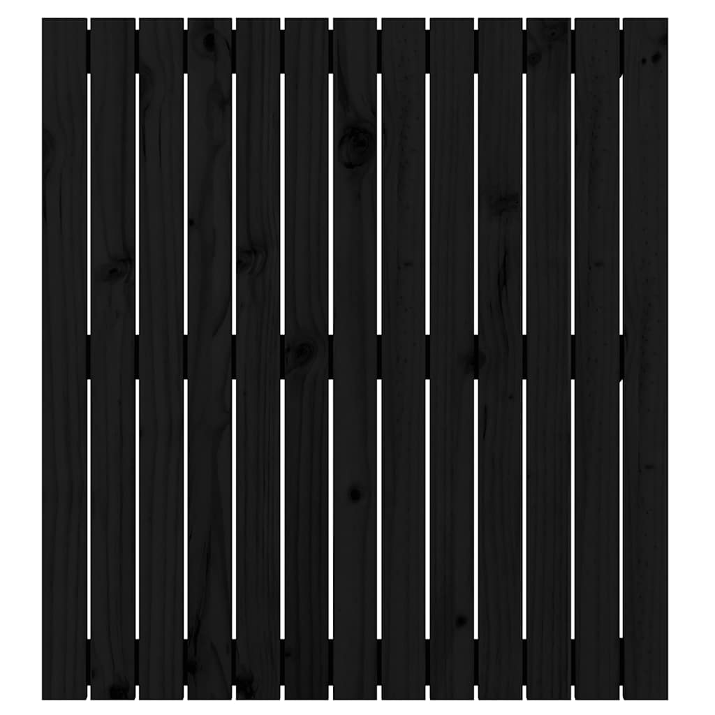 sengegavl 82,5x3x90 cm massivt fyrretræ sort