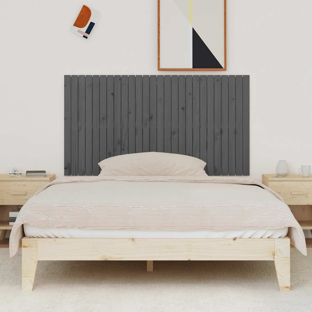 sengegavl 166x3x90 cm massivt fyrretræ grå