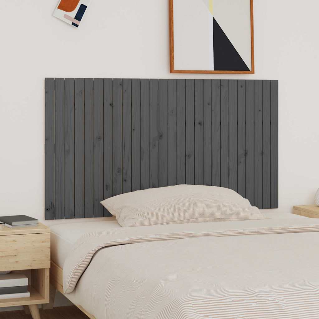 sengegavl 166x3x90 cm massivt fyrretræ grå