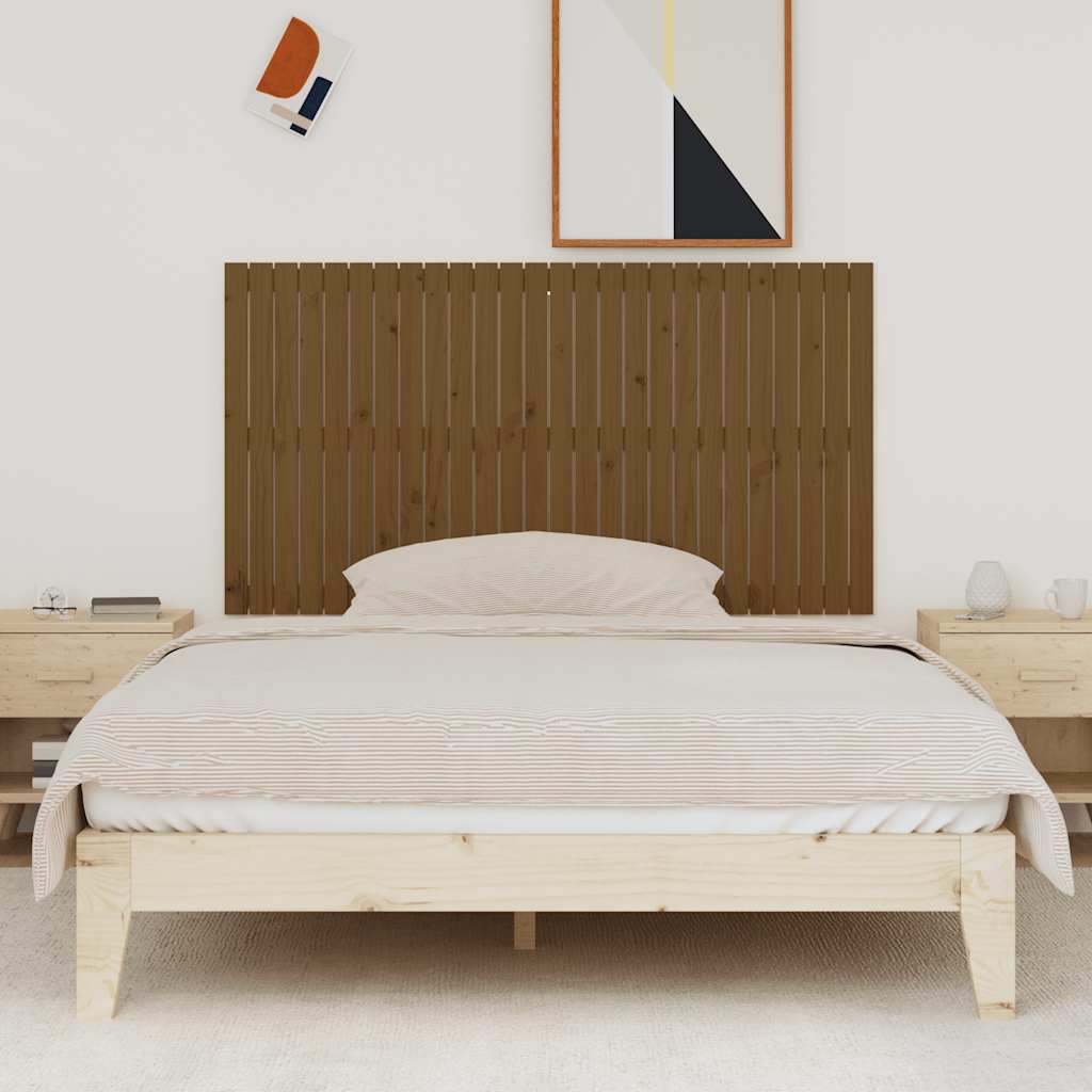 sengegavl 166x3x90 cm massivt fyrretræ gyldenbrun